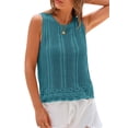 thumbnail image 3 of Shine Up Knit Tank Tops for Women Beach Vacation Clothes Summer Casual Crochet Tops Vest, 3 of 5