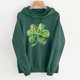 thumbnail image 4 of Xuyuer Womens St. Patrick's Day Clover Print Hoodie Casual Long Sleeve Sweatshirt Irish Shamrock Pullover Tops Sweatshirts Clover Print Shirts Casual Irish Gift Loose Fit Tops, 4 of 6