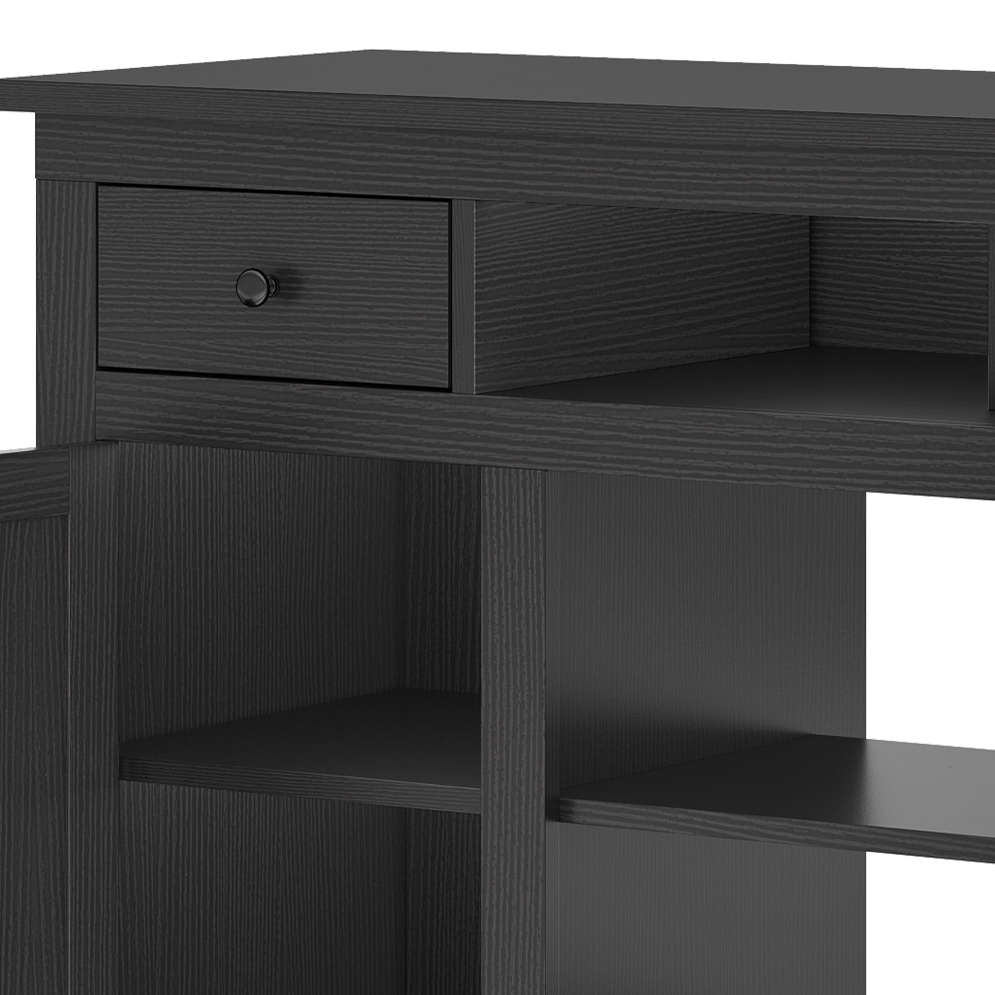 Uforic 59" Farmhouse TV Stand with Storage for Living Room, Entertainment Center for up to 65" TV, Black