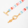 thumbnail image 5 of NICKSUN Dopamine Color Disc Beaded Choker with Gold Fish Pendant, Ocean Style OT Toggle Clasp Necklace, 5 of 10