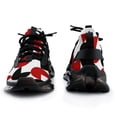 thumbnail image 3 of Geometric Retro Style Black Red White Walking Shoes for Men Woman Lightweight Tennis Fashion Elastic Sports Shoes Cushion Basketball Shoes, 3 of 7