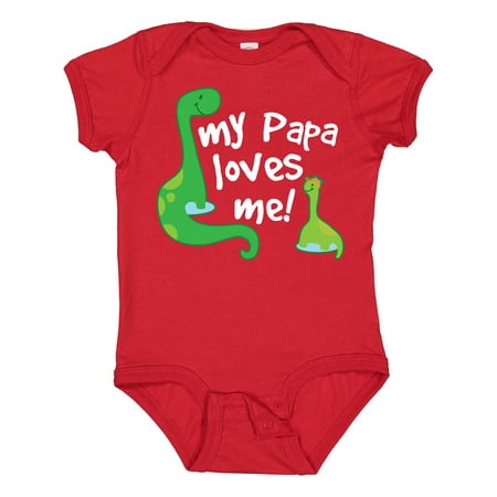 

Inktastic My Papa Loves Me Dinosaur Gift Baby Boy Bodysuit