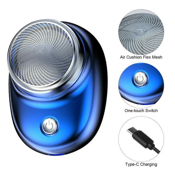 Afeitadora eléctrica portátil USB regalo recargable para padre marido azul