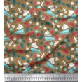 thumbnail image 1 of Soimoi Modal Satin Fabric Yacht,Dolphin & Jellyfish Ocean Print Fabric by The Yard 42 Inch Wide, 1 of 1
