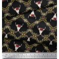 thumbnail image 3 of Soimoi Black Japan Crepe Satin Fabric Floral & Cow Skull Head Damask Decor Fabric Printed Yard 42 Inch Wide, 3 of 3