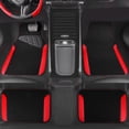 thumbnail image 4 of CAR GRAND Faux Leathercar Steering Wheel Cover Combo Pack Car Floor Mats, Universal Fit Waterproof Anti-slip Carpet 14.5-15 Inches Red & Black, 4 of 10