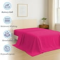 thumbnail image 3 of Amay Premium Organic Cotton Flat Sheet, 500 Thread Count Luxury Top Sheet, Cooling & Durable Bedding Sheets, Short Queen, Hot Pink(90" x 102") 1 Piece, 3 of 7