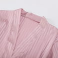thumbnail image 7 of XIAONU Women's 3 Piece Striped Satin Sleep Set With Lace Trim Belted Robe Camisole And Shorts Soft Elegant Nightwear, 7 of 7