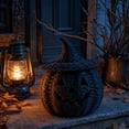 thumbnail image 5 of Halloween Black Wicker Pumpkin Basket with Lid,Handmade Pumpkin Storage Basket for Tabletop Shelf Farmhouse Halloween Home Decoration, 5 of 7