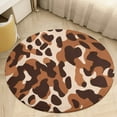 thumbnail image 4 of Leopard Print Pattern Floral Medallion Round Rug - Small Round Area Rug, Soft Non-Slip Machine Washable Bedroom Mat Indoor Accent Entry Carpet for Office Desk Dorm Hallway, 4 of 6
