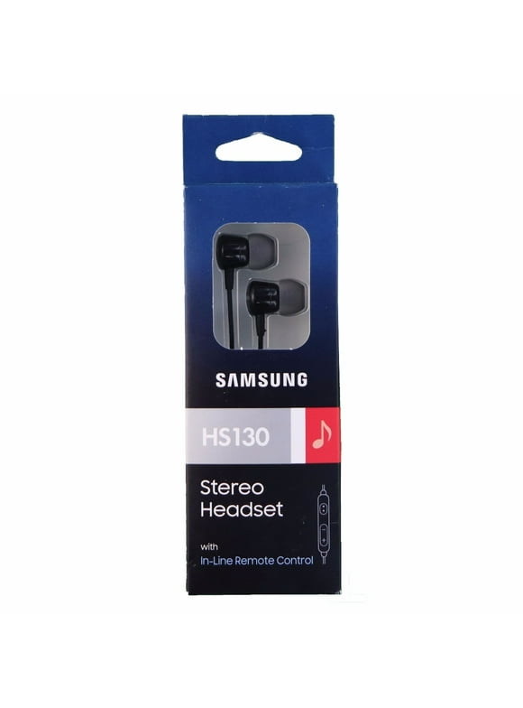Samsung Wired Stereo Headset Headphones with In-Line Microphone HS130 - Black