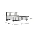 thumbnail image 2 of Hillsdale Furniture Janis Textured Black Metal Spindle Sleigh King Bed, 2 of 10