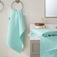 thumbnail image 3 of TOWN & COUNTRY BASICS 4-Piece Waffle Woven Terry Stripe Hand Towel Set, 20"x30", 100% Cotton, Quick Dry, Aqua, 3 of 8