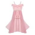 thumbnail image 2 of MSemis Flower Girls Dress Kids Off Shoulder Lace Chiffon Maxi Romper Dress, 2 of 7