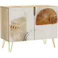 thumbnail image 3 of PixonSign Sideboard Buffet Cabinet, Kitchen Storage Cabinet with 2 Doors, Industrial Polygon Pattern, Cupboard Console Table for Dining Room - 35" L x 18" W x 29" H, 3 of 5