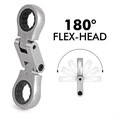 thumbnail image 3 of Stubby Wrenches Set, Flex-Head Ratcheting Wrench Set Double Box End Ratchet Wrench Metric 8-19mm 5 Pieces, 3 of 6