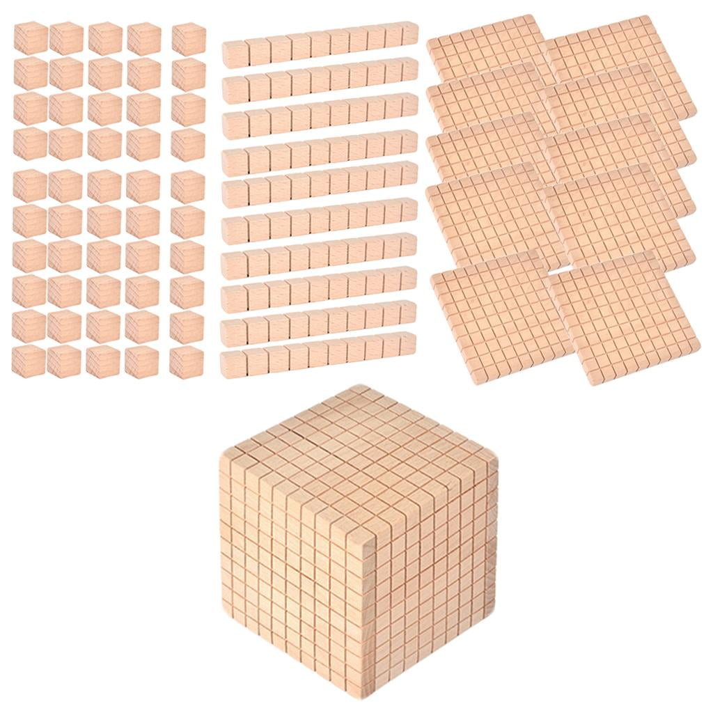 Montessori DIY Wooden Base Ten Blocks Math Manipulative Counting School