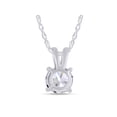 thumbnail image 4 of 5.5MM Round Cut Lab Created Moissanite Diamond Solitaire Pendant Necklace in 14K White Gold Over Sterling Silver 18" Chain(G-H Color,VVS1 Clarity,0.60 Cttw), 4 of 6