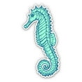 thumbnail image 1 of Sea Horse Pretty Ocean Wave - 3" Vinyl Sticker - For Car Laptop Water Bottle Phone - Waterproof Decal, 1 of 1
