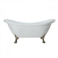 thumbnail image 2 of Florence 63 Inch Acrylic Double Slipper Clawfoot Tub - No Faucet Drillings - Lion Paw Feet, 2 of 2