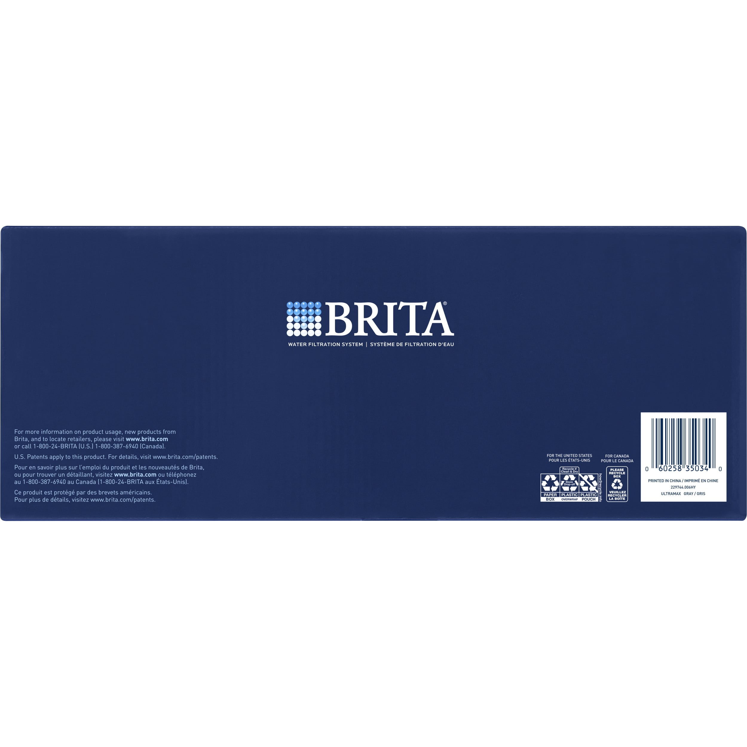 Brita 18 Cup UltraMax Water Dispenser with 1 Filter 3ct BPA Free Gray White Extra Large /& Water Replacement Filters for Pitchers and Dispensers