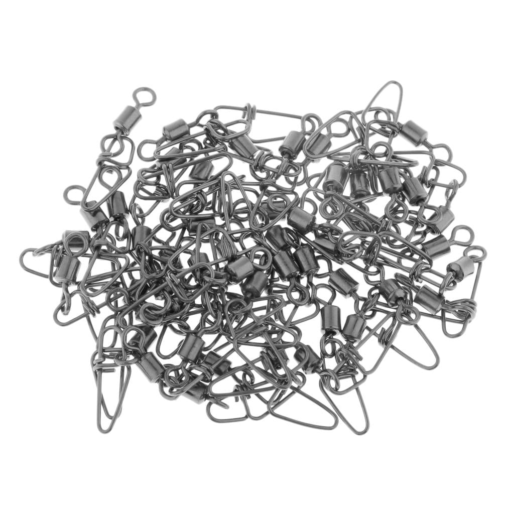 GARENDE 10x50Pcs Fishing Rolling Swivel with Snap Hook Line 3.5cm