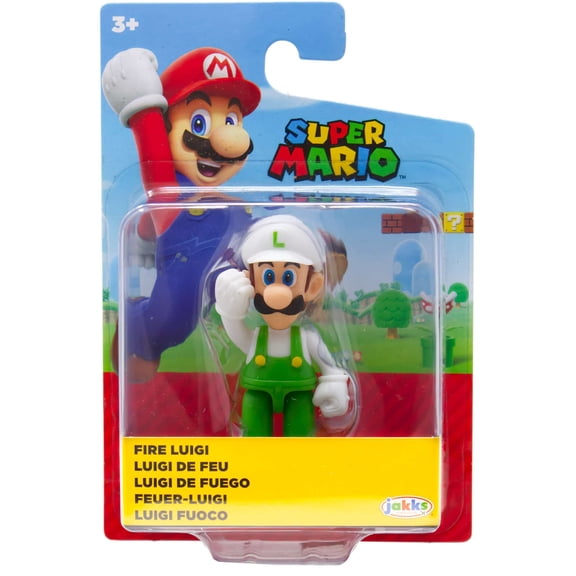 World of Nintendo Super Mario Fire Luigi Mini Figure [Articulated]