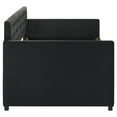 thumbnail image 5 of Pemberly Row Velvet Upholstered Tufted Twin Daybed with Trundle Black, 5 of 8