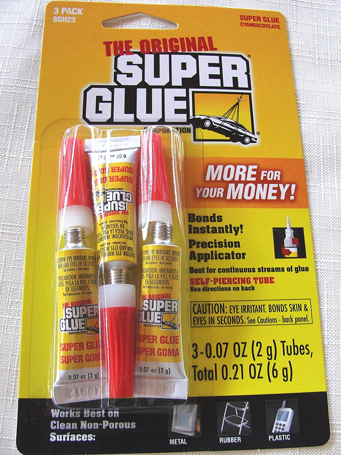 The Original Super Glue 3 QTY .07oz Tubes