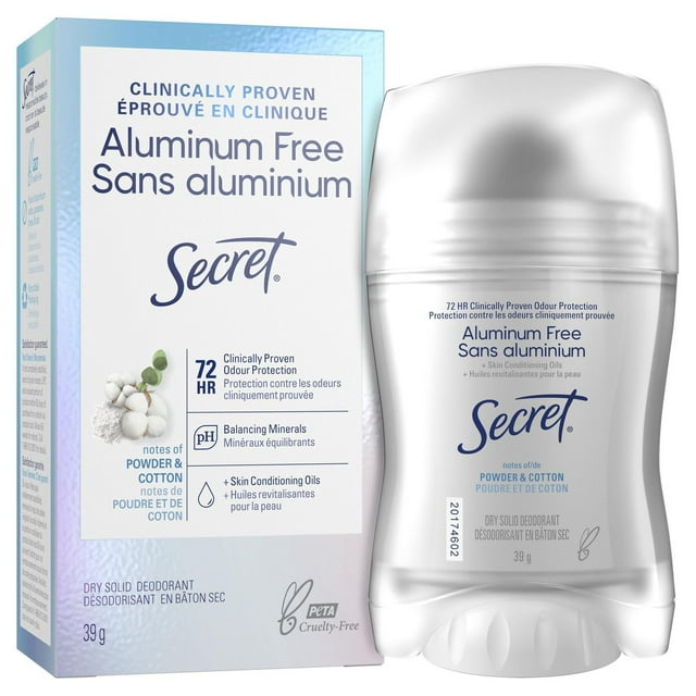 Secret Clinically Proven Aluminum Free Deodorant for Women Powder Cotton