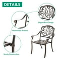 thumbnail image 7 of VIVIJASON 5-Piece Outdoor Cast Aluminum Patio Dining Set, All-Weather Conversation Furniture Set, Include 4 Chairs and a 35.2 inch Square Table w/Umbrella Hole for Balcony, Lawn, Garden, Backyard, 7 of 7