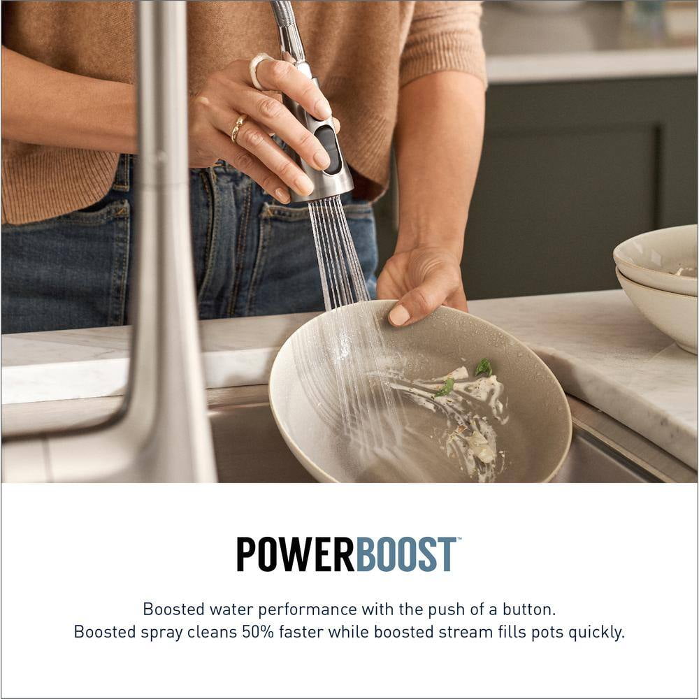 Moen 7260SRS Belfield Single Handle Pull Down Kitchen Faucet Featuring Power Boost and Reflex, Spot Resist Stainless