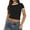 Black, variant on WTXUE Women'S T-Shirts Women's 2024 Summer Saving 2 Pack Short Sleeve Crop Tops Crewneck Color Block Slim Fitted Knit Basic Tee Shirts, black t shirt women Small