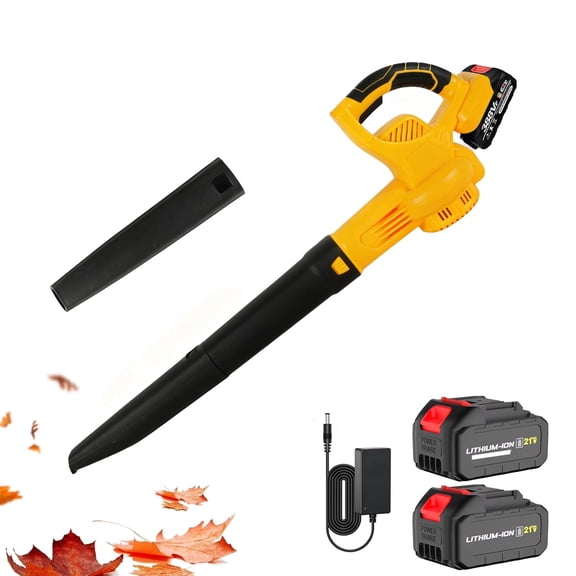 SUSUZI 21V Cordless Leaf Blower, 320CFM/150MPH Brushless Motor Blower with 2×2.0Ah Batteries, 2.7lbs Lightweight One-Hand Operation, All-Season Yard Care Tool for Lawn Snow Removal