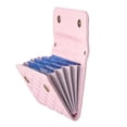 thumbnail image 4 of Adhesive Card Slots Holder Phone Pocket for Phone Case, PU Leather Wallet Sticker ID/Credit Card Holder with Magnetic Buttons for Phone Sleeve - Pink, 4 of 6