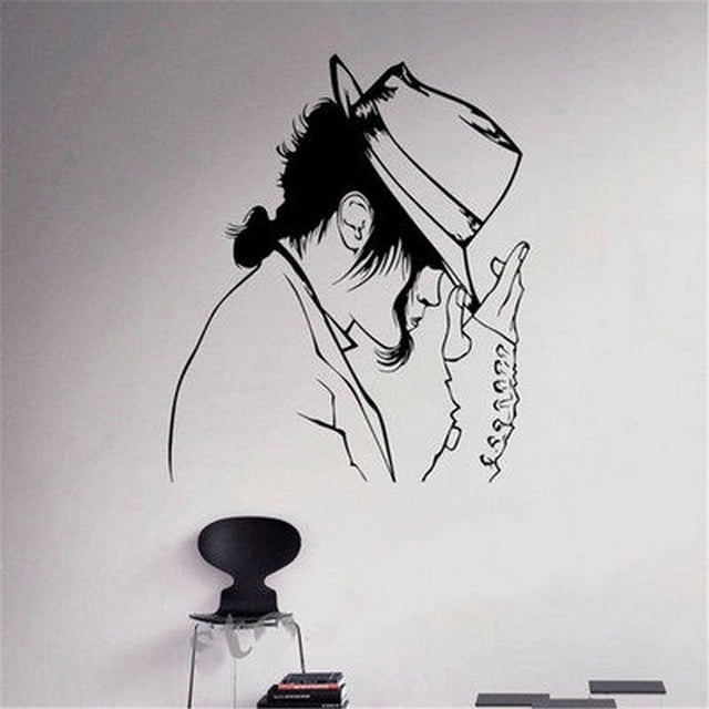 Adhesivo de pared con diseño icónico de Michael Jackson, leyenda del pop