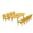 thumbnail image 4 of Grade-A Teak Dining Set: 8 Seater 9 Pc: 118" Oval Table And 8 Leveb Stacking Arm Chairs Outdoor Patio WholesaleTeak #51LV2609, 4 of 5