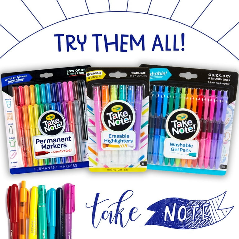 Crayola Take Note Dry Erase Erasable Markers, Green, Beginner