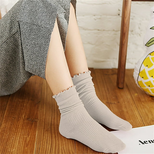 Stacking Socks Japanese Autumn and Winter Cotton Thin Lady Socks