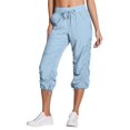 thumbnail image 2 of Capri Cargo Pants for Women High Waist Casual Loose Fit Work Capris Lightweight Quick Dry Hiking Joggers Crop Pants Light Blue L, 2 of 6