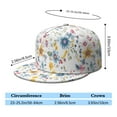 thumbnail image 5 of Botanical Garden Print Snapback Hat - Flat Brim Urban Style Cap, 5 of 5