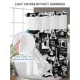thumbnail image 6 of No Hook Shower Curtain with Snap-in Liner, Eiffel Tower Waterproof Fabric Bathroom Curtains, Vintage France Romantic European Paris City Art Bath Curtains & Mesh Top Window 54"x78", 6 of 9