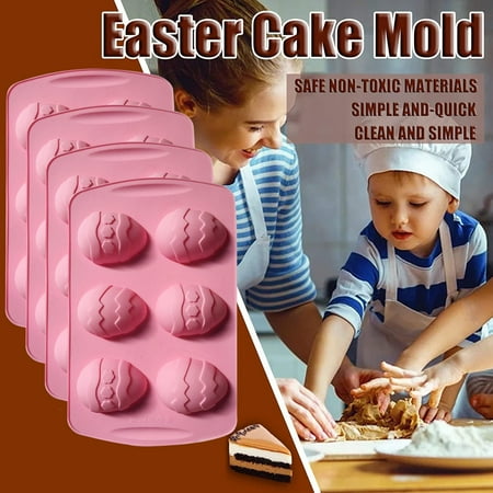 

Mittory Easter 6 Hole Silicone Chocolate Cake Mold DIY Baking Tool 4 PC