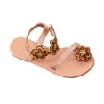 thumbnail image 3 of Xfvqtps Womens Flat Sandals Toe Ring Clip Toe Elastic Transparent Strap Color Block Flower Decor Non Slip Breathable Lightweight Summer Roman Sandals Red, 3 of 9