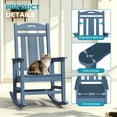 thumbnail image 2 of Oversized HDPE Outdoor Rocking Chair, All-Weather High Back Porch Rocker, Navy, 2 of 7