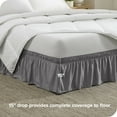 thumbnail image 2 of Bare Home Adjustable Wrap Around Bed Skirt - 15 Inch Drop - Easy Fit - Ruffle Pleats - Full, Light Gray, 2 of 6