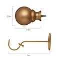 thumbnail image 6 of Elrene Home Fashions Cordelia Single Curtain Rod with Globe Ball Finial, Soft Gold, 28" x 48", 6 of 9