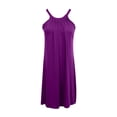 thumbnail image 1 of Vestidos para mujer Vestido de verano sin mangas, vestido camisero liso plisado, vestido informal holgado, minivestido playero, bikini, traje de baño, 1 of 5