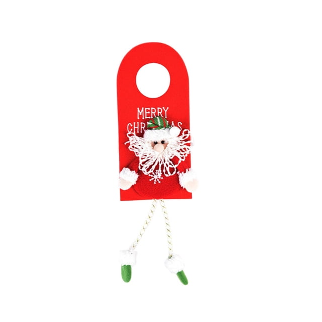 Colgantes de manija de puerta de Navidad Adorno de árbol de Navidad Percha de perilla de puerta navideña Papa Noel