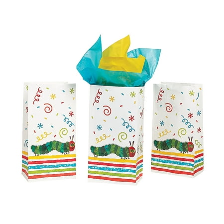 Fun Express - Very Hungry Caterpillar Treat Bag for Birthday - Party Supplies - Bags - Paper Treat Bags - Birthday - 12 Pieces